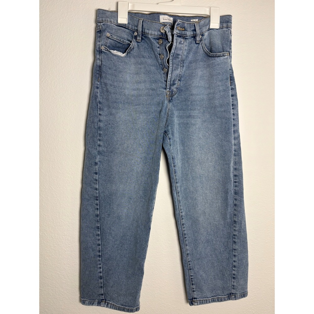 Nicole‎ Miller New York Nomad Super High Rise Straight Leg Button Fly Jeans 12